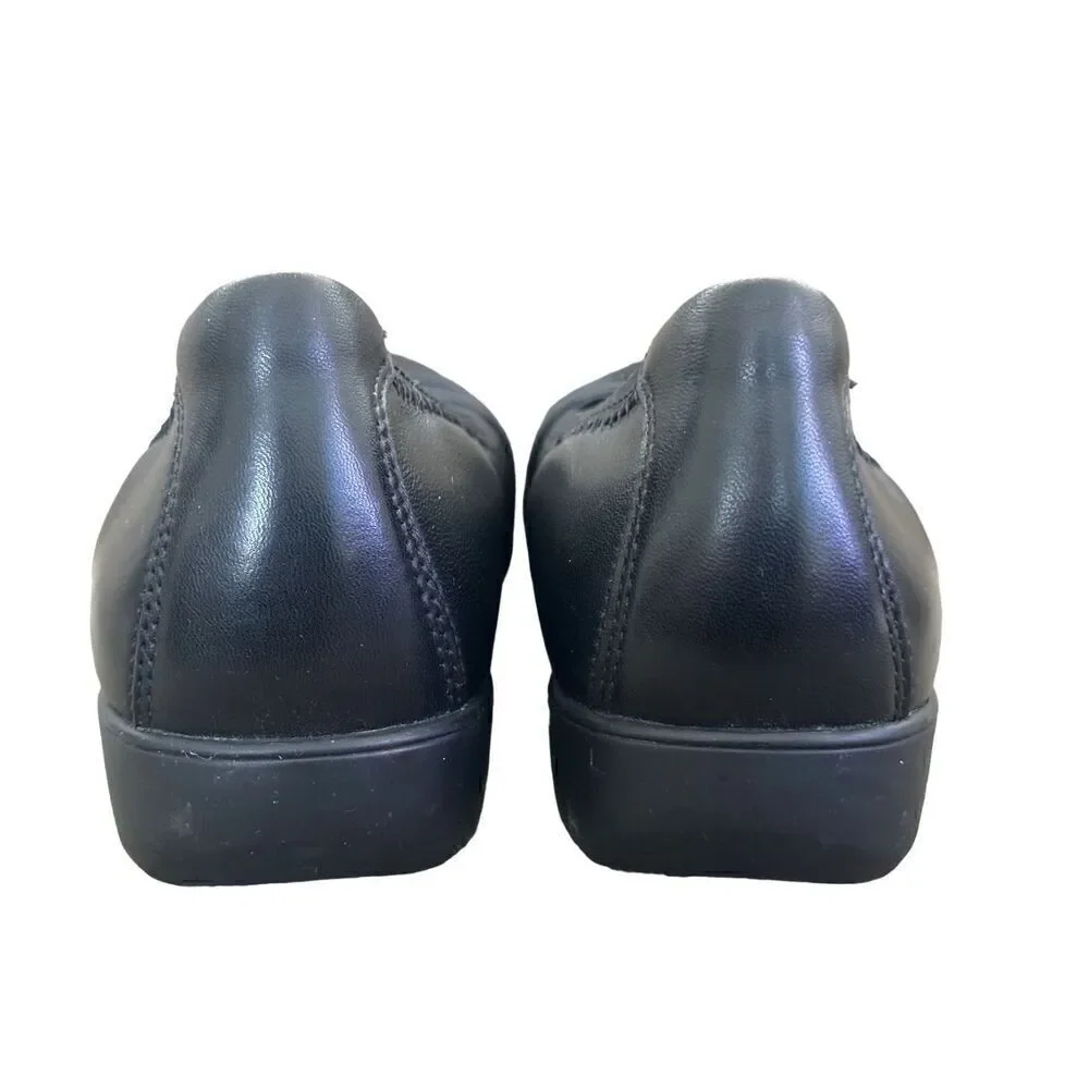 Aravon Black Leather Flats Size 10